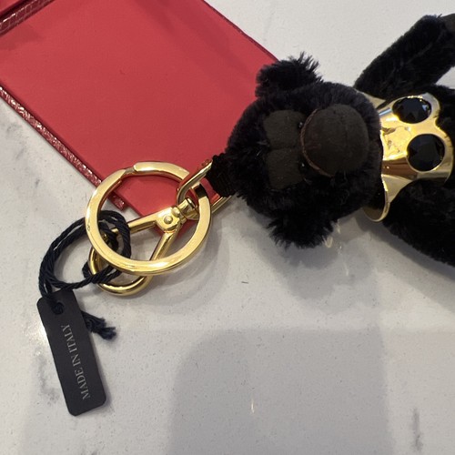 Prada Schlüsselhalter Tasche Charm Schlüsselring Affe schwarz gold mit Box - Bild 5 von 14