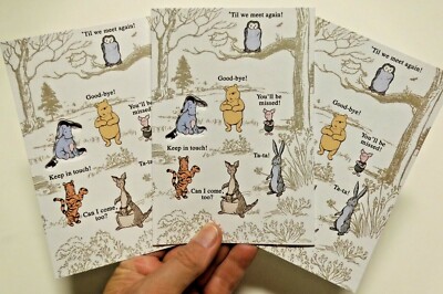 3 Cards Hallmark Encouragement Til We Meet Again Winnie The Pooh and Friends