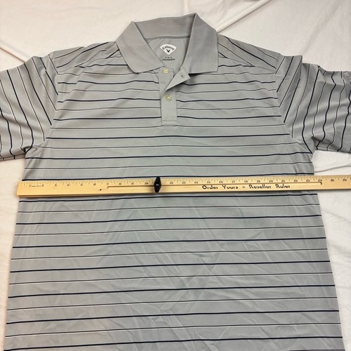 Callaway Mens Polo Shirt Grey Striped Short Sleeves XL NWT - 第 11/12 張圖片
