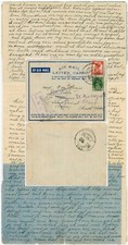 INDIA WW2 MEF ERITREA AIR LETTER CENSORED to SOUTH AFRICA DE HAAR 1942