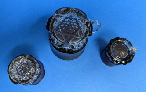 Antique souvenir ruby red flash glass 1907 cup/mug, toothpick holder, mini mug - Picture 11 of 12