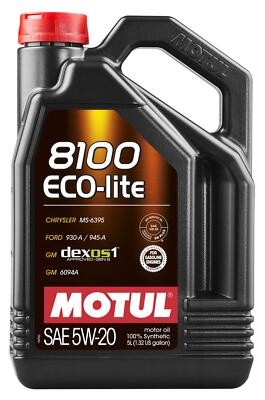 MOTUL 8100 ECO-LITE 5W20 - 5L - Fully Synthetic Engine Motor Oil