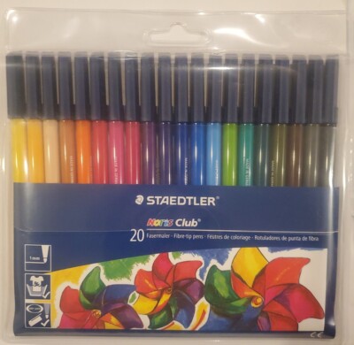 Staedtler 326 Wp20 Noris Club. 20 Fiber tip Pen. 1mm. Made in Germany. 