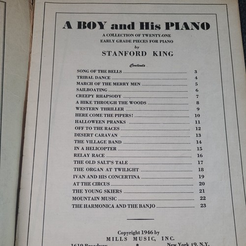 Vtg A Boy and His Piano Early Grade Pieces for Piano 1946 Belwin Mills Stanford - Picture 5 of 6