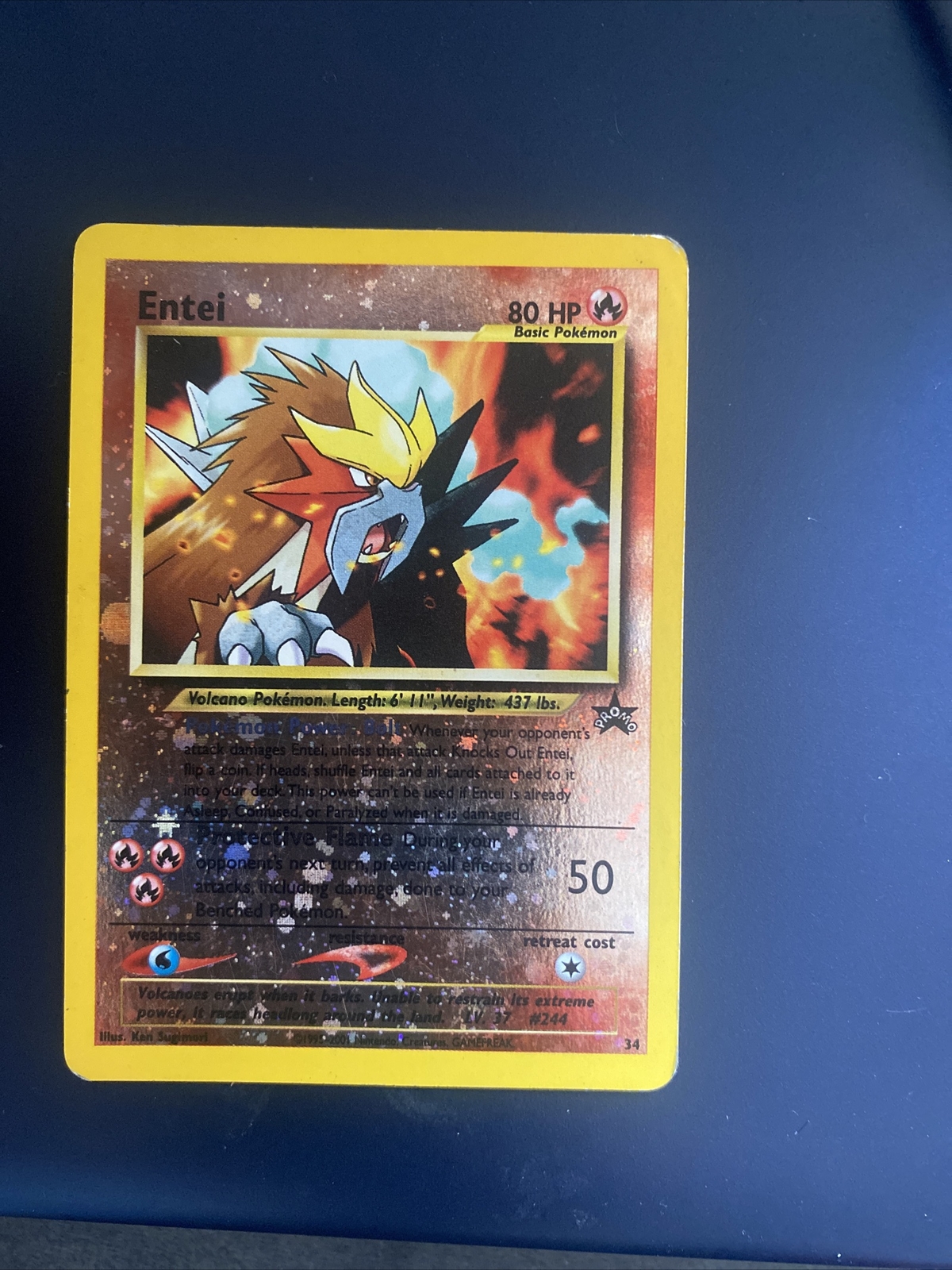 Promo Entei Entei #34 Pokémon Card Black Star Movie Promo Reverse Holo 2001 | eBay