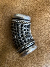 Scarf Slides / Jewelry Tube-Ornate Silvertone- Lot Of 3 Scarf Holders -Vintage-