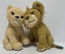 1994 Disney Lion King Magnetic Cuddle Simba & Nala Stuffed Animal 8" Plush Set
