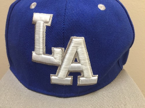 Los Angeles Cap Hat LA Blue Gray Embroidered Adjustable Flag & Symbol - Picture 4 of 8