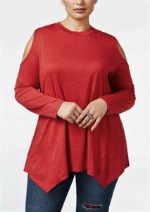 plus size red sparkly top