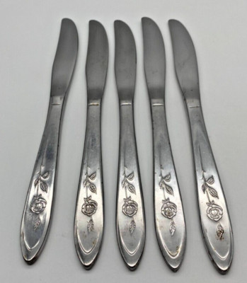 Oneida Community Stainless My Rose Set of 5 Dinner Knives