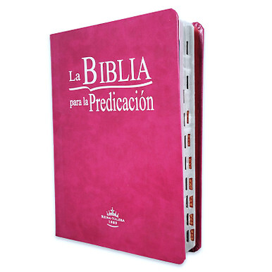 Biblia para la Predicacion Letra Grande RV1960 imit piel morada con indice