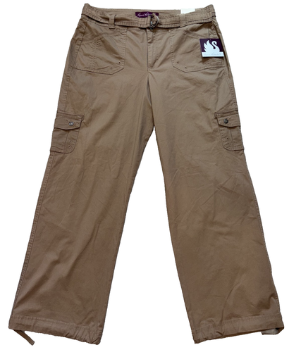 Gloria Vanderbilt Cargo Pants Women's Size 16 Brown Belted Outdoors Hiking