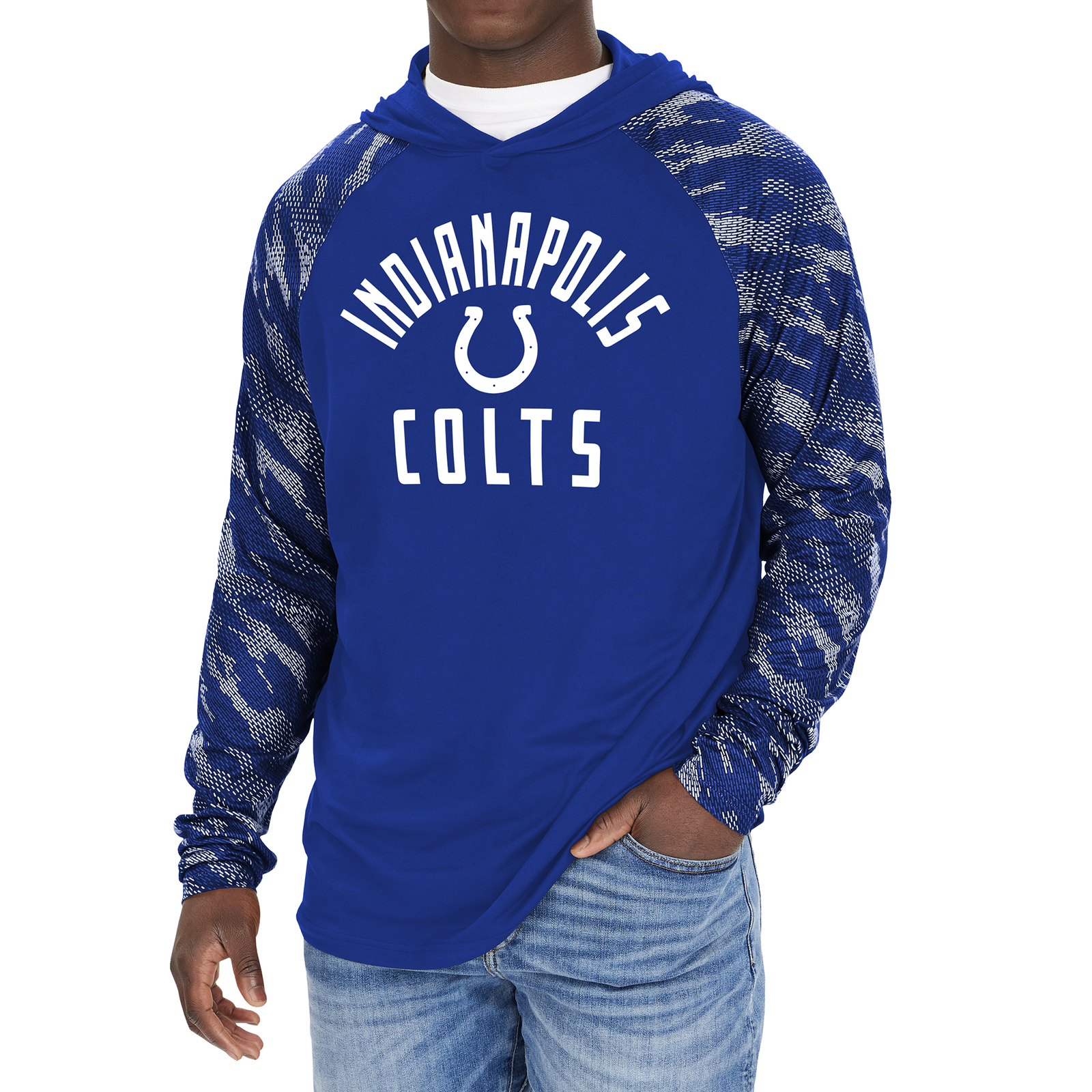 Zubaz NFL Мужской пуловер с принтом Indianapolis Colts Viper и толстовка с капюшоном