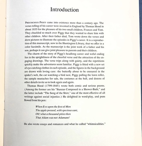 PRECOCIOUS PIGGY BY THOMAS HOOD 1969 FACSIMILE REPRO OF ORIGINAL MANUSCRIPT - Picture 3 of 5