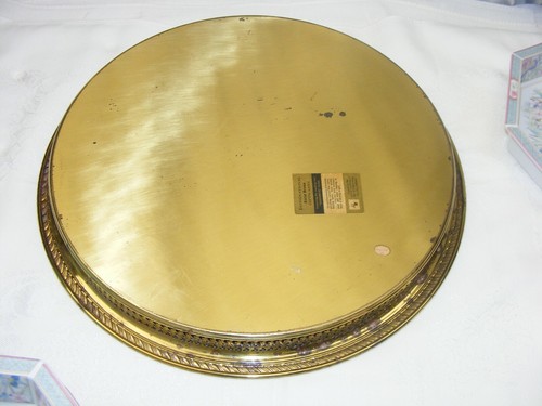 Vintage International Brass 15" Orderve Tray w 5 Porcelain Insert Bowls Japan - Picture 8 of 11