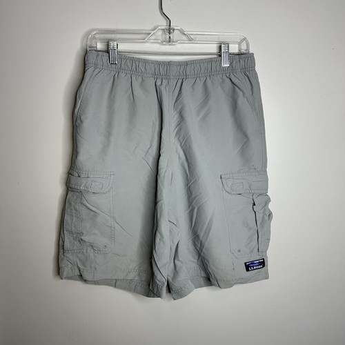 Men’s L.L. Bean Size Medium Grey Cargo Lined Swim Trunks 9.5” Inseam