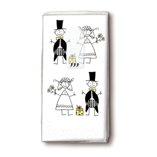 10 TASCHENTÜCHER "BRAUTPAAR" * HOCHZEIT * Freudentränen JUST MARRIED