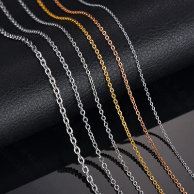 Edelstahl Ankerkette Halskette Kette Herren Damen Silber Gold 1,2-3mm 45-80cm - Bild 1 von 4