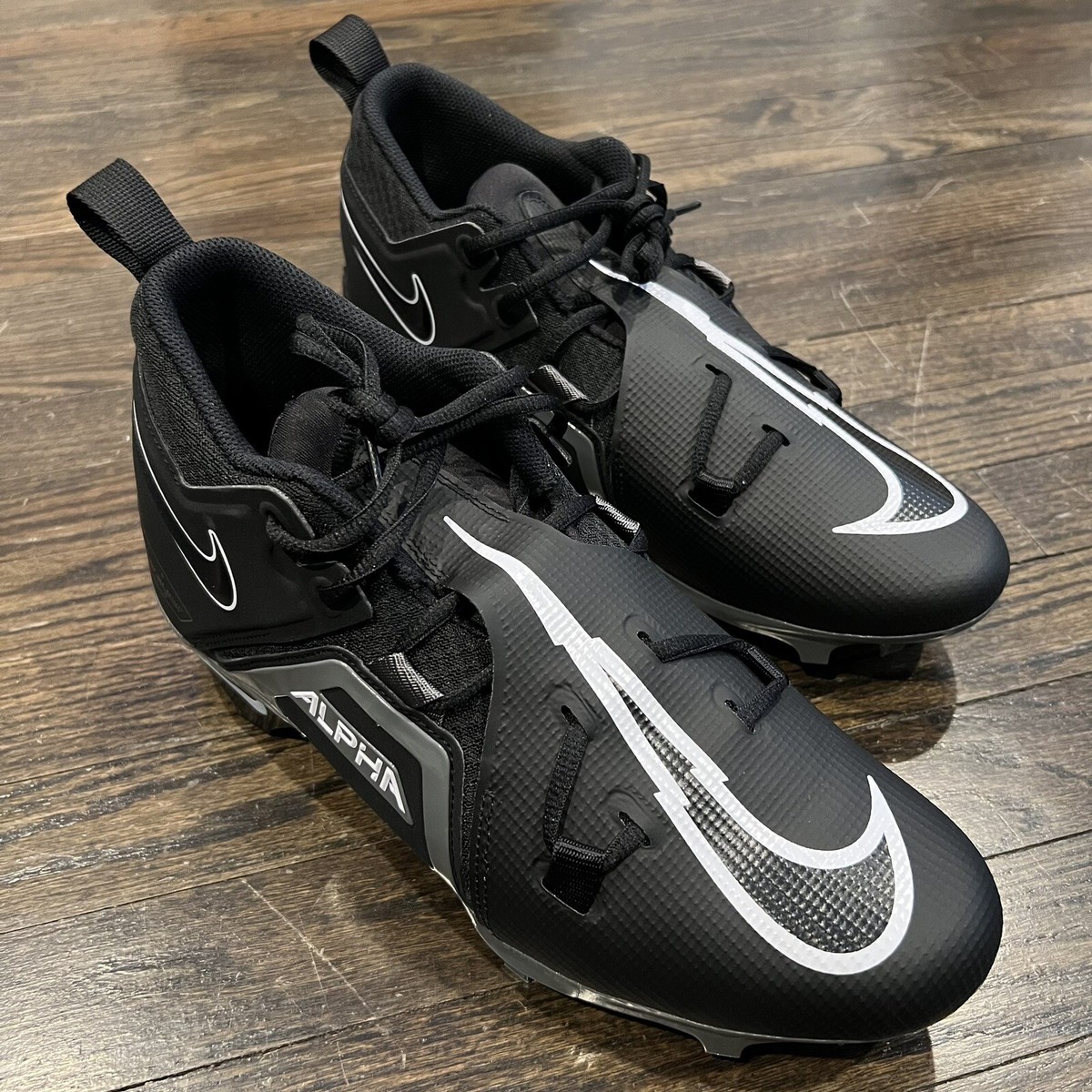 Nike Men US 11.5 Alpha Menace Pro 3 Football Cleats DM1788-001 MidTop Black/Gray Nike Alpha Menace Pro 3  main image 2