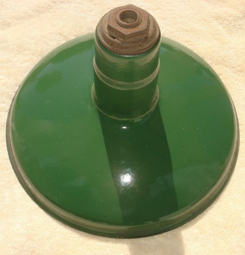 Vtg Benjamin Green Porcelain Enamel Industrial Gas Station Barn Light Shade 12"