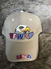 VFW Eagle  Flag Beige Strapback Hat Cap