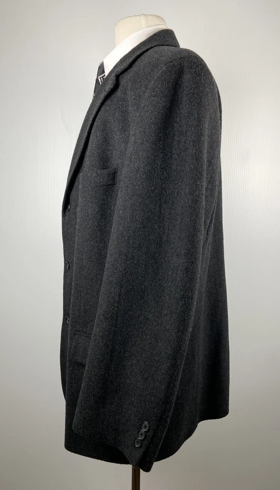 EDDIE BAUER Hombres 46R Negro Grueso Lana Cachemira Blazer Abrigo Deportivo Traje Chaqueta Foto 4 de 4