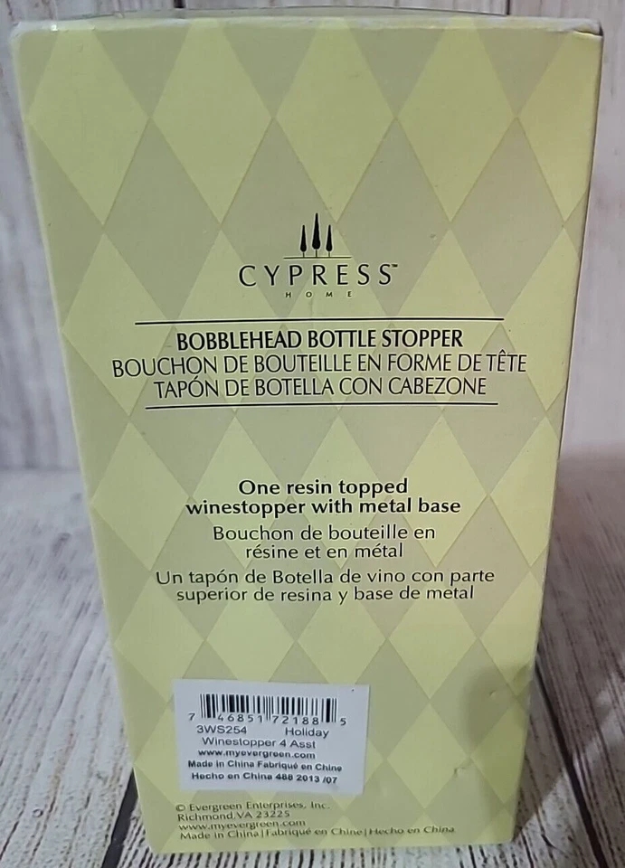 Tapón de botella Cypress Home Holiday Snowflake Bobblehead rojo verde blanco nuevo Foto 2 de 3