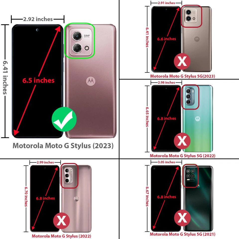 For Moto G Stylus 4G 2023 Cricket Phone Case Hard Hybrid Cover+Tempered Glass - Image 2 of 4