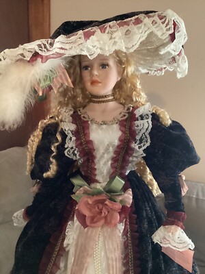 Vintage Ashley Belle Porcelain Doll & Stand Large 41
