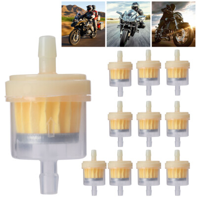 10x 1/4'' Motorcycle Inline Gas Fuel Filter Fit For Dirt Bike ATV UTV Snowmobile