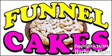 Choose Your Size) Funnel Cakes DECAL Food Truck Vinyl Sign Concession