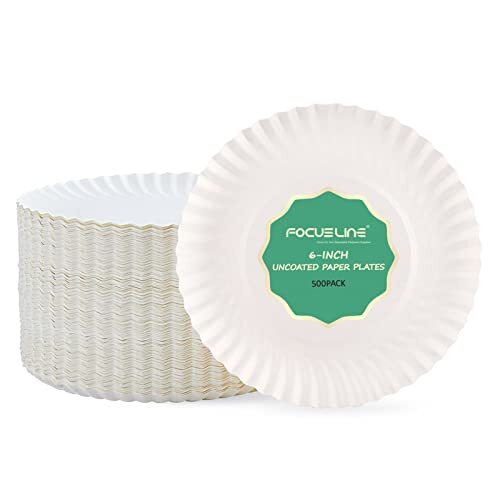 500 Pack In Uncoated Paper Plates Disposable Dessert Plates for Appetizer  Cake