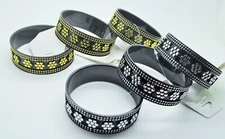Lot of 6/12 Modern chic style fashion Bangle Bracelets black/ Gold black/silver 