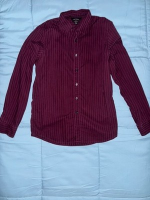 Marc Anthony Slim Fit Button Down Shirt Mens Small Burgundy Long Sleeve Textured