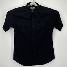 511 Tactical Shirt Mens L Black Wool Blend Utility Pocket Short Sleeve Uniform