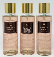 3 NEW VICTORIA'S SECRET VANILLA REBEL SCENTED FRAGRANCE MIST BODY SPRAY 8.4 OZ
