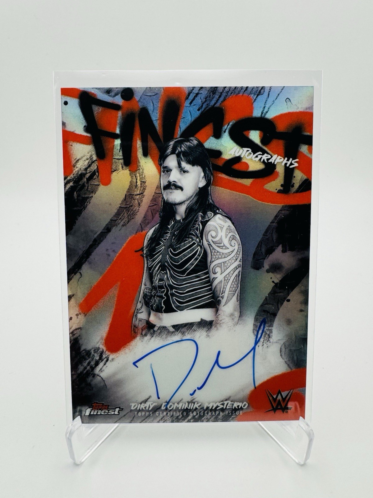 2025 Topps Finest WWE “Dirty” Dominik Mysterio - Refractor On Card Autograph