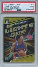 Ausar Thompson 2023-24 Optic Lights Out GOLD Prizm Rookie RC 6/10 Pitsons PSA 9