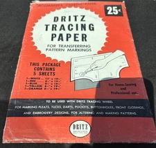 Vintage 1954 Dritz Tracing Paper Pack Dress Makers Carbon Sewing Craft Decor