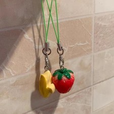 Cute Fruits Mobile Phone Charms Fashion Banana Strawberry Tomato Keychains