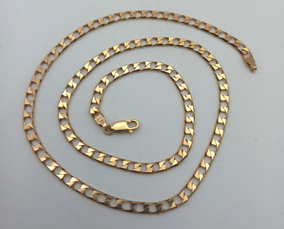 9 kt Gelbgold 20 Zoll quadratische Panzerkette Gewicht 13,3 Gramm 12 mm Triggerverschluss