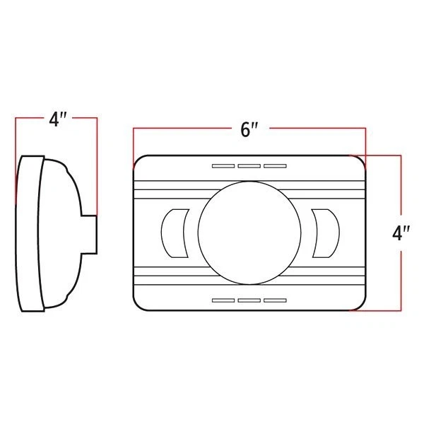 For Mack MS300T Mid-Liner 81-83 Headlight 4x6" Rectangular Chrome Projector LED Foto 4 de 4