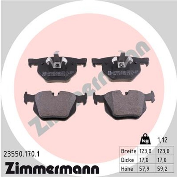 Zimmermann Bremsbelagsatz Scheibenbremse 23550.170.1 FüR BMW E90 E93 E91 E92 E84-image