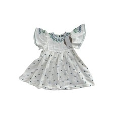 Stella McCartney Kids Tiny Flowers Embroidered Gauze Dress White Size 4 NEW NWT