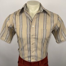 Vintage Campus Button Shirt MCM 1960s Rockabilly Disco Hipster USA Mens Medium