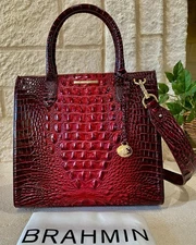 STUNNING!! ROSE OMBRE BRAHMIN  (full size) CAROLINE SATCHEL