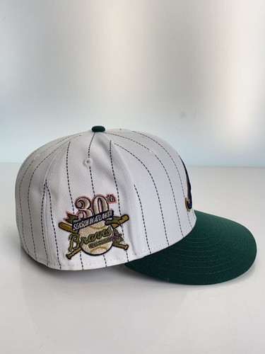 New Era Atlanta Braves Cap 7 3 8 Polyester Wht Men's IFW67 - Picture 4 of 8