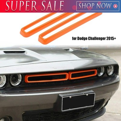 Orange Front Grille Insert Mesh Decor Trim for Dodge Challenger 2015+ Accessorie