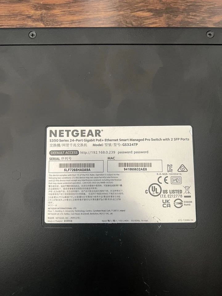Netgear 24 Port GS324TP POE+ switch w/ 2 SFP & 8 port POE switch (2 switch lot). - Image 2 of 4