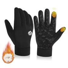 Kids Winter Gloves Boys Girls, Water-Repellent Warm Thermal 4-6 Years Black